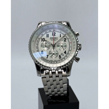 Custom Seiko Mod •  White Navitimer Quartz • 47mm